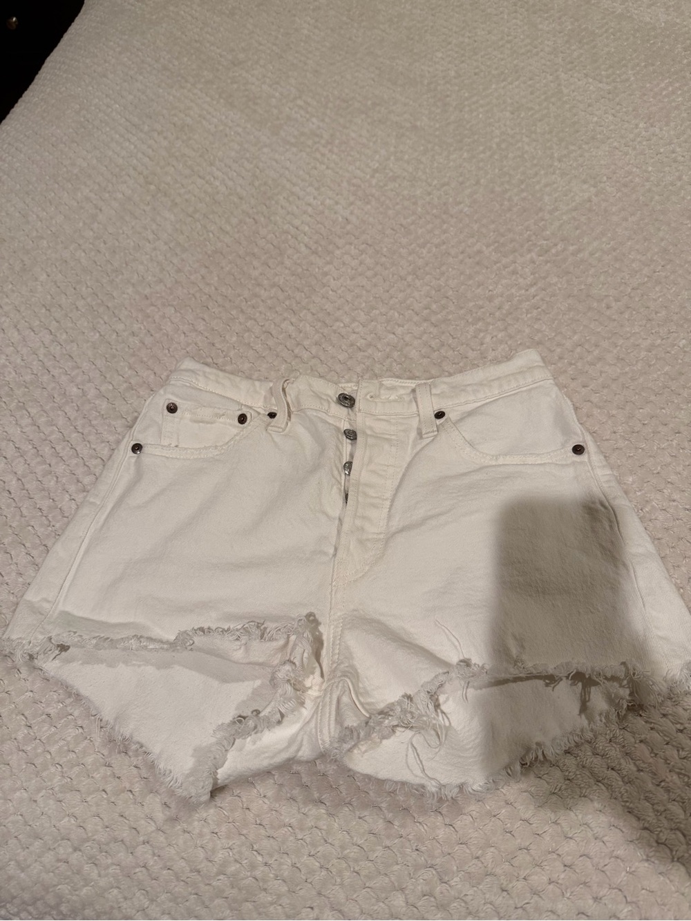 Levi's White High-Rise Jean Shorts
